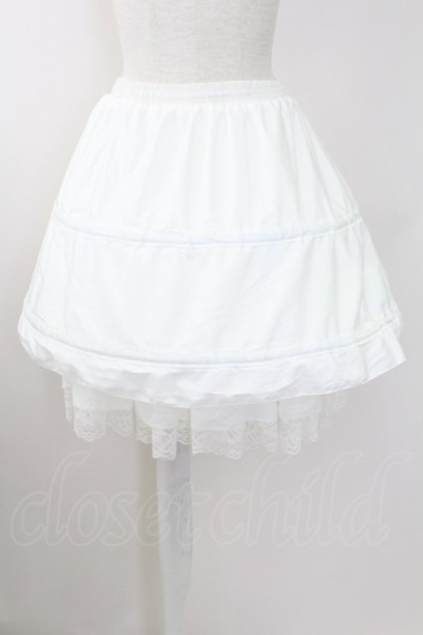 画像1: 星箱works / 47cmショートワイヤーパニエスカート  ホワイト T-25-09-24-035-PU-SK-SA-ZT385 (1)