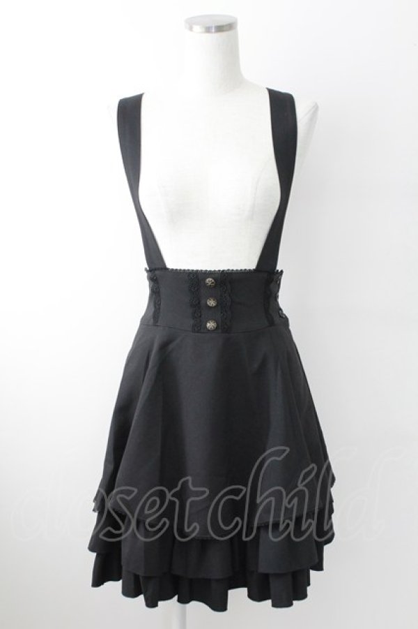 画像1: MIHO MATSUDA / サス付きスカート  黒 T-25-09-24-006-GO-SK-SA-ZT423 (1)