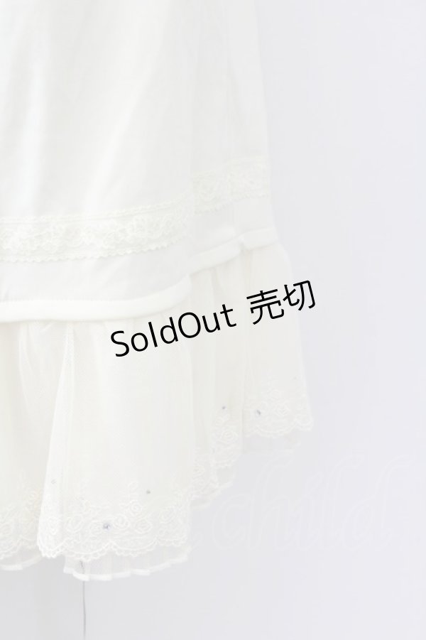 画像3: axes femme / 裾プリーツチュールペチスカート  アイボリー T-25-09-24-008-AX-SK-SA-ZT423 (3)