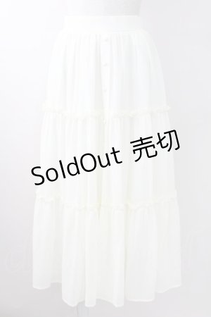 画像: Ank Rouge / ティアードシフォンマキシスカート  アイボリー T-25-09-24-013-CA-SK-SA-ZT