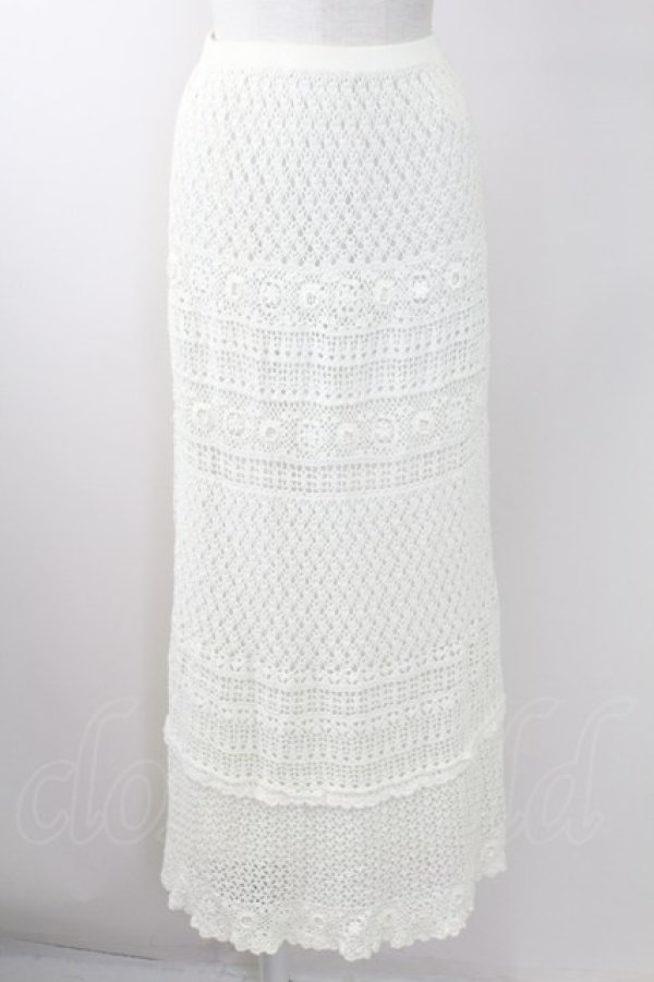 画像1: INGEBORG / レースニットスカート  アイボリー T-25-09-24-014-LO-SK-SA-ZT423 (1)