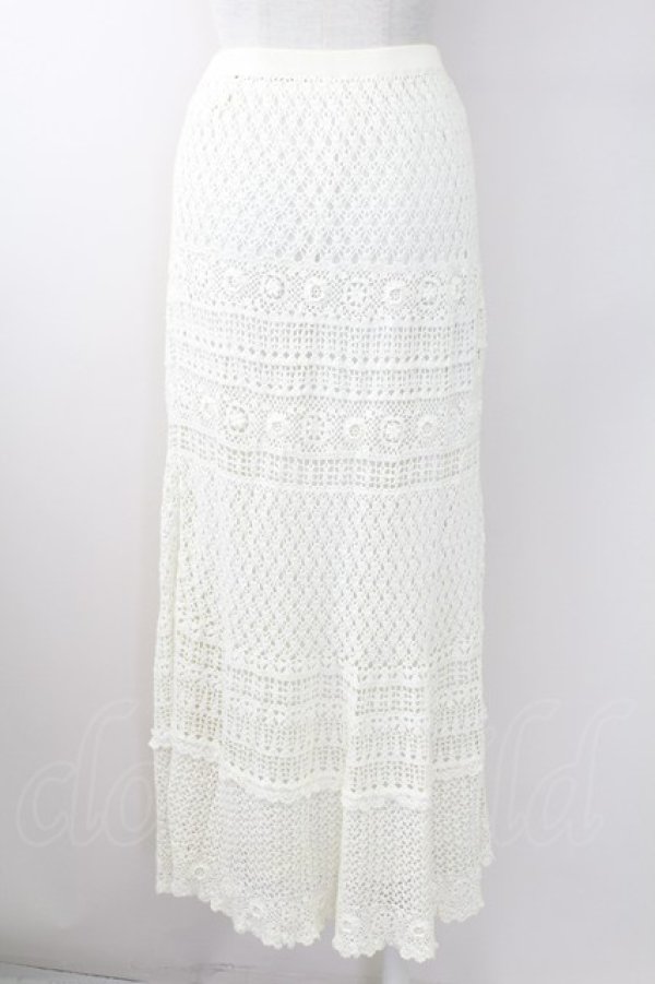 画像2: INGEBORG / レースニットスカート  アイボリー T-25-09-24-014-LO-SK-SA-ZT423 (2)