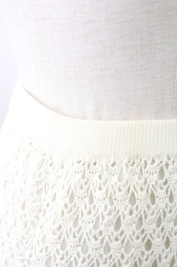 画像4: INGEBORG / レースニットスカート  アイボリー T-25-09-24-014-LO-SK-SA-ZT423 (4)