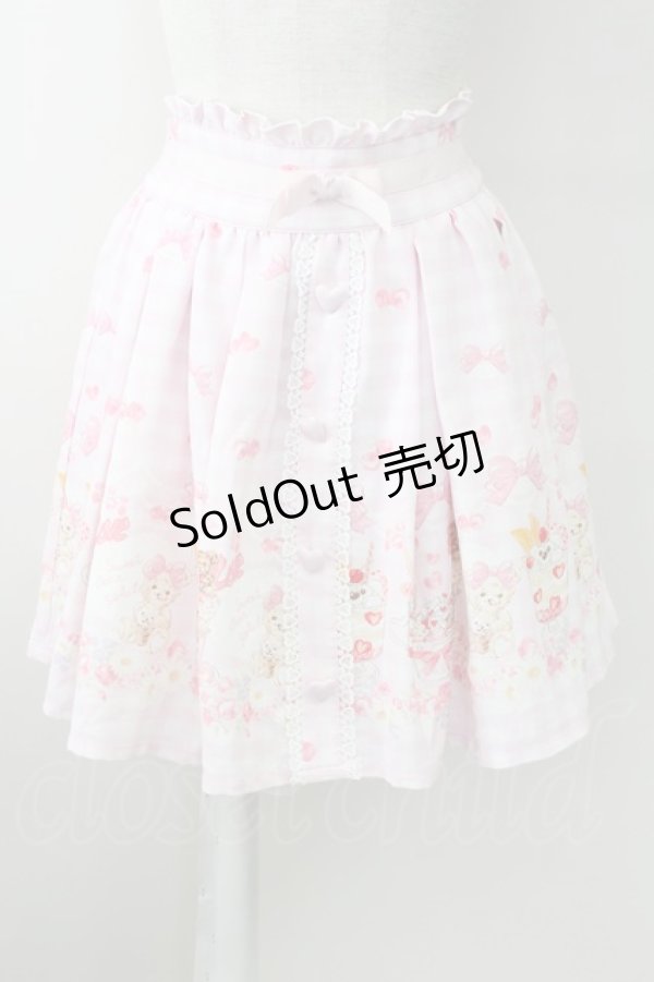 画像1: LIZ LISA / SweetBearGelato柄スカート  ピンク T-25-09-24-016-LO-SK-SA-ZT423 (1)