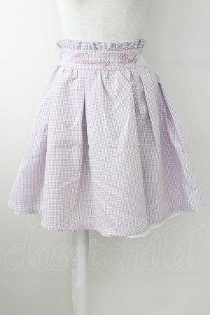 画像: Ank Rouge / ウエスト刺繍ギンガムチェックスカート  ラベンダーＸ白 T-25-09-24-017-CA-SK-SA-ZT423