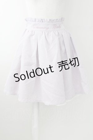 画像: 【SALE】Ank Rouge / ウエスト刺繍ギンガムチェックスカート  ラベンダーＸ白 T-25-09-24-017-CA-SK-SA-ZT423