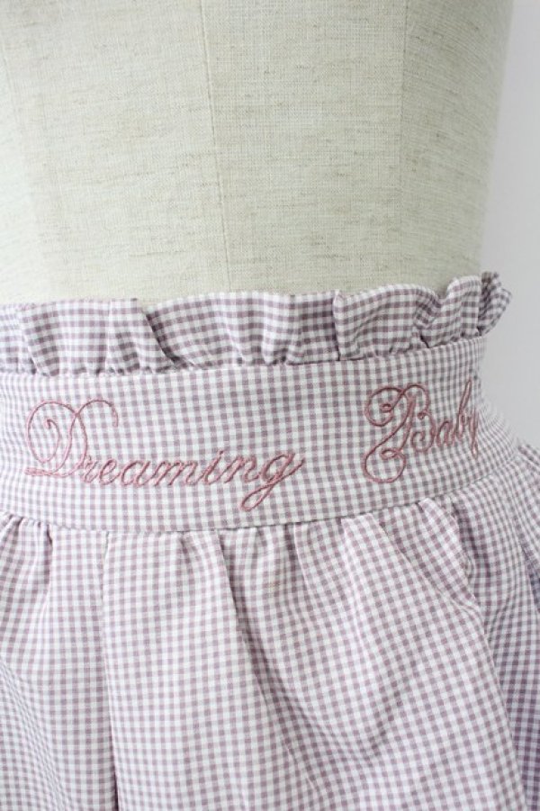 画像3: Ank Rouge / ウエスト刺繍ギンガムチェックスカート  ラベンダーＸ白 T-25-09-24-017-CA-SK-SA-ZT423 (3)