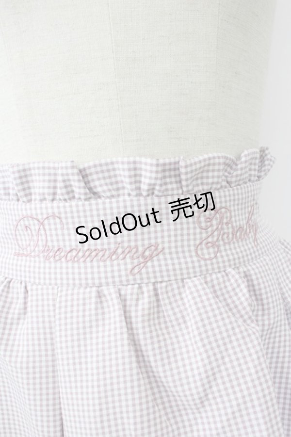 画像3: 【SALE】Ank Rouge / ウエスト刺繍ギンガムチェックスカート  ラベンダーＸ白 T-25-09-24-017-CA-SK-SA-ZT423 (3)