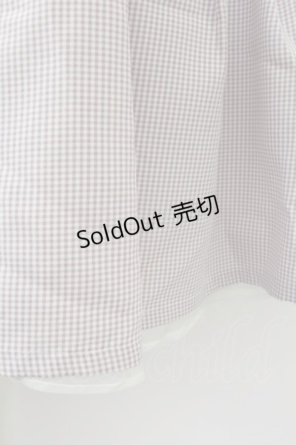 画像4: 【SALE】Ank Rouge / ウエスト刺繍ギンガムチェックスカート  ラベンダーＸ白 T-25-09-24-017-CA-SK-SA-ZT423 (4)