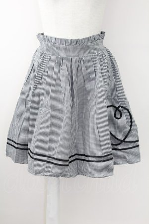 画像: Ank Rouge / テープハートギンガムチェックスカート  黒Ｘ白チェック T-25-09-24-021-CA-SK-SA-ZT427