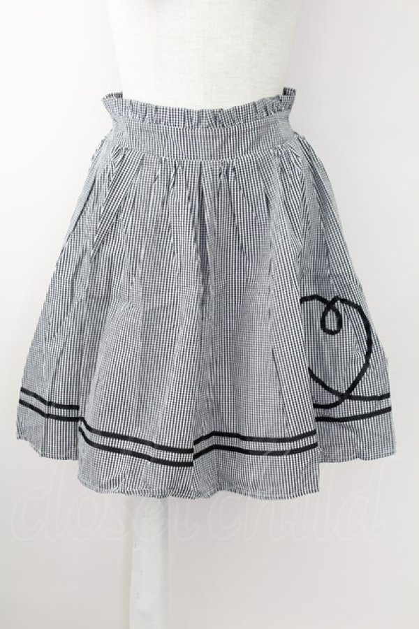 画像1: Ank Rouge / テープハートギンガムチェックスカート  黒Ｘ白チェック T-25-09-24-021-CA-SK-SA-ZT427 (1)
