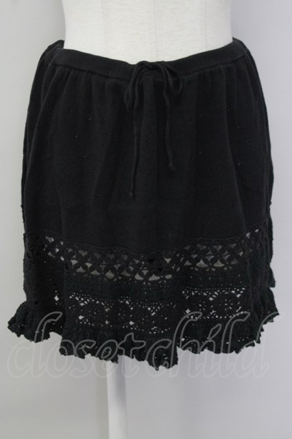 画像1: PINK HOUSE / ニットスカート  ブラック T-25-09-26-026-LO-PA-SA-ZT439 (1)