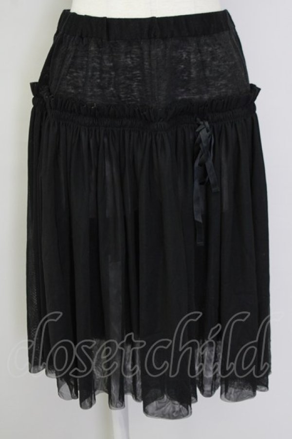 画像1: INGEBORG / チュールリネンスカート  黒 T-25-09-26-027-LO-SK-SA-ZT439 (1)