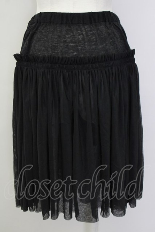画像2: INGEBORG / チュールリネンスカート  黒 T-25-09-26-027-LO-SK-SA-ZT439 (2)