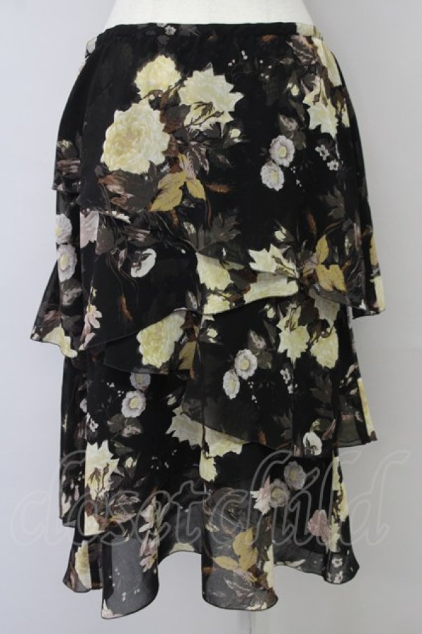 画像2: INGEBORG / 互い違いフリルスカート L ブラック T-25-09-26-029-LO-SK-SA-ZT439 (2)