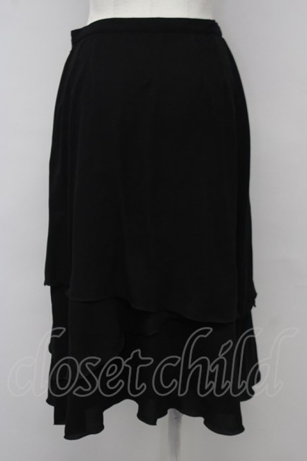 画像2: INGEBORG / 裾段フリルスカート L ブラック T-25-09-26-030-LO-SK-SA-ZT441 (2)