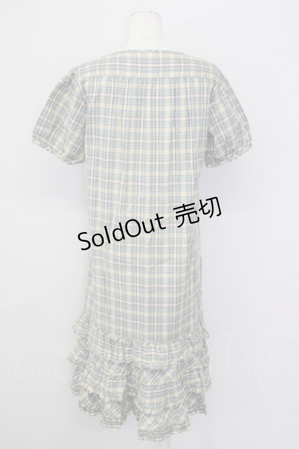 画像2: 【SALE】PINK HOUSE / マドラスチェック半袖ワンピース  グリーン T-25-09-26-003-LO-OP-SA-ZT324 (2)