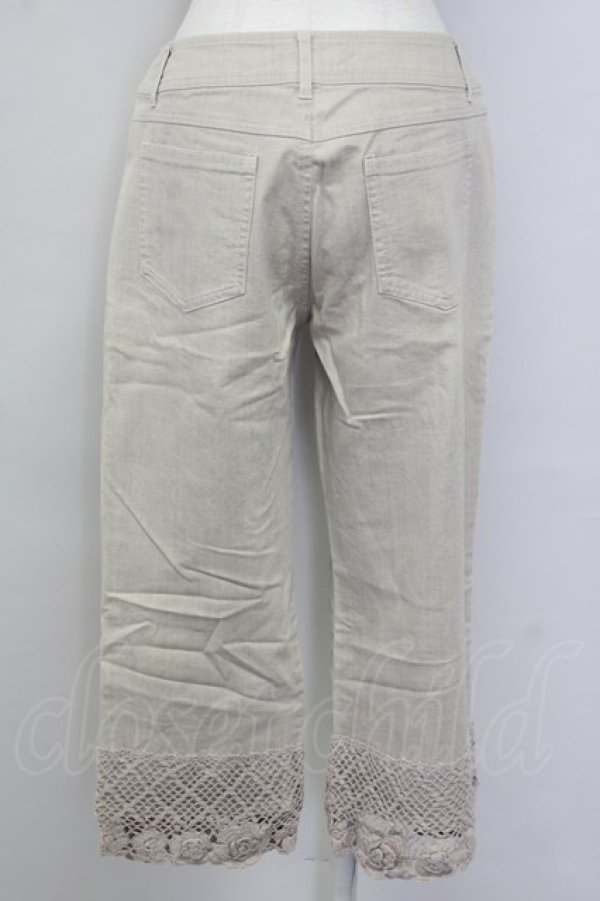 画像2: INGEBORG / 裾ニットカメリアモチーフパンツ L アイボリー T-25-09-26-033-LO-PA-SA-ZT441 (2)