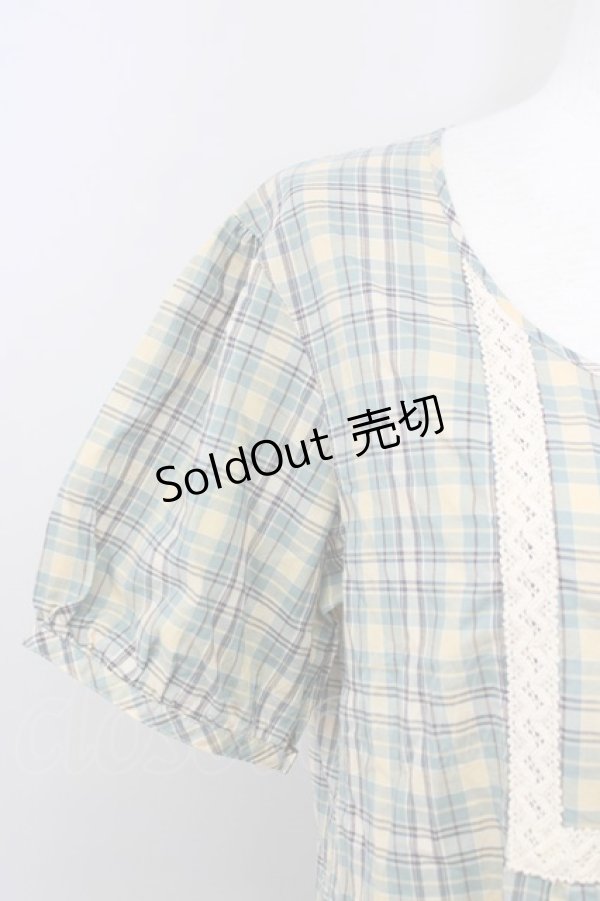 画像3: 【SALE】PINK HOUSE / マドラスチェック半袖ワンピース  グリーン T-25-09-26-003-LO-OP-SA-ZT324 (3)