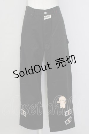 画像: PINK HOUSE / キューピー刺繍&ワッペンパンツ L ブラック T-25-09-26-038-LO-PA-SA-ZT414