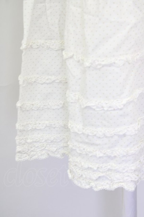 画像4: PINK HOUSE / 襟ぐりリボン水玉ノースリーブワンピース  ホワイト×ベージュ T-25-09-26-005-LO-OP-SA-ZT443 (4)