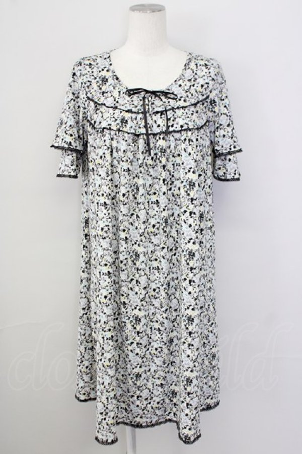 画像1: INGEBORG / 小花柄ワンピース 11 ブラック T-25-09-26-006-LO-OP-SA-ZT443 (1)