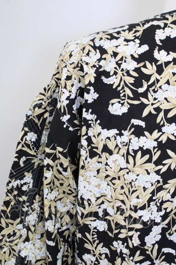 PINK HOUSE / 勿忘草ピンタック五分袖ワンピース ブラック T-25