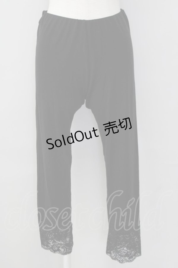 画像1: INGEBORG / 裾レースレギンス M ブラック T-25-09-26-009-LO-PA-SA-ZT443 (1)