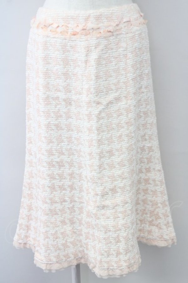 画像1: INGEBORG / ツイード千鳥格子スカート 11 ピンク T-25-09-26-012-LO-SK-SA-ZT443 (1)