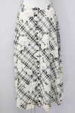 画像1: INGEBORG / モノトーンチェック&フラワーゴムスカート  ホワイト T-25-09-26-013-LO-SK-SA-ZT442 (1)