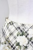 画像3: INGEBORG / モノトーンチェック&フラワーゴムスカート  ホワイト T-25-09-26-013-LO-SK-SA-ZT442 (3)