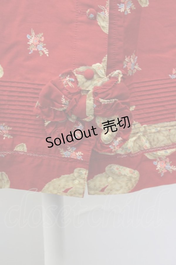 画像4: 【SALE】PINK HOUSE / うさぎぬいぐるみ柄前開きスカート  レッド T-25-09-26-014-LO-SK-SA-ZT442 (4)