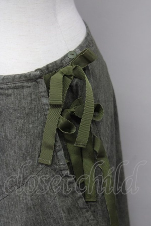 画像3: INGEBORG / 3つリボン巻きスカート L カーキ T-25-09-26-020-LO-SK-SA-ZT439 (3)