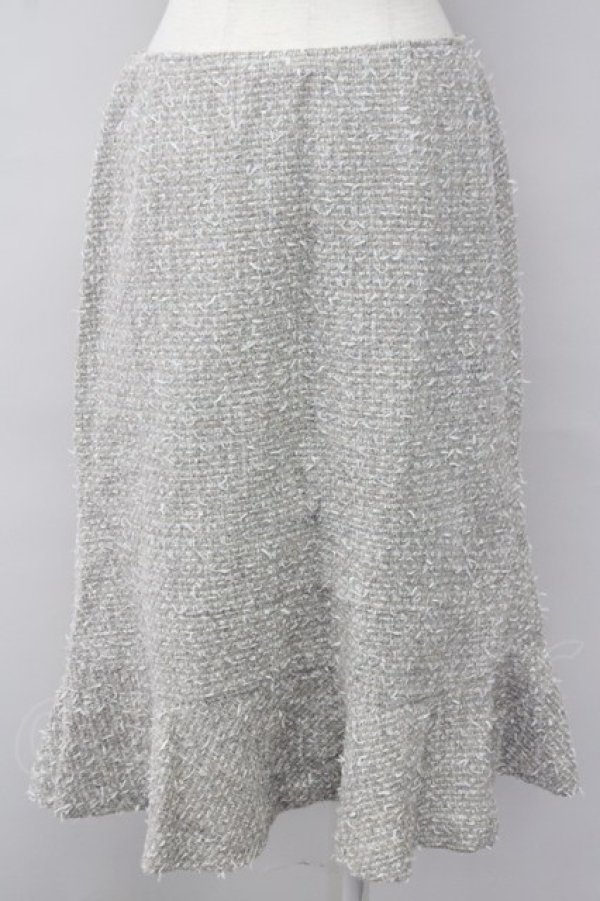 画像2: INGEBORG / ツイード裾フリルスカート L グレー T-25-09-26-021-LO-SK-SA-ZT439 (2)