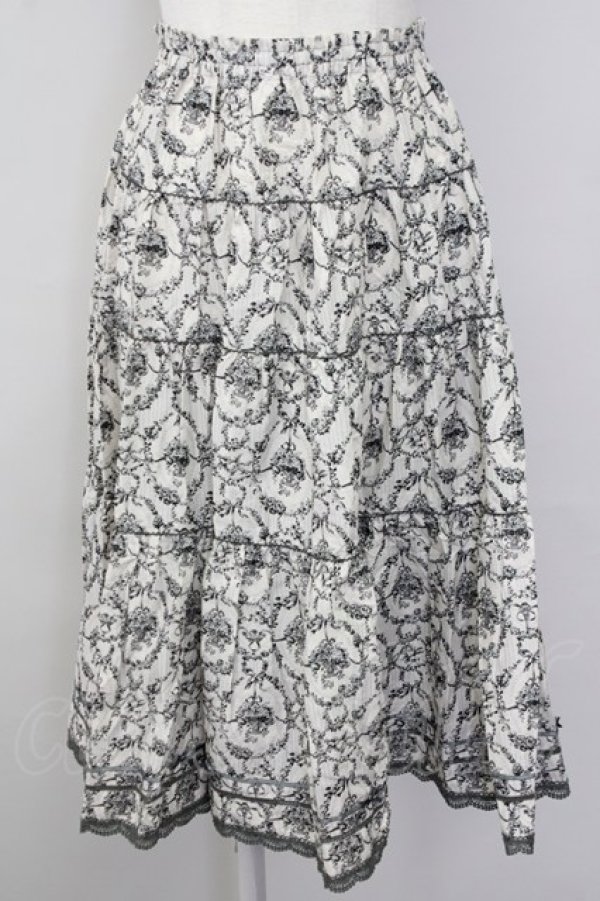 画像1: PINK HOUSE / 花籠フレームptスカート  グレー T-25-09-26-023-LO-SK-SA-ZT439 (1)