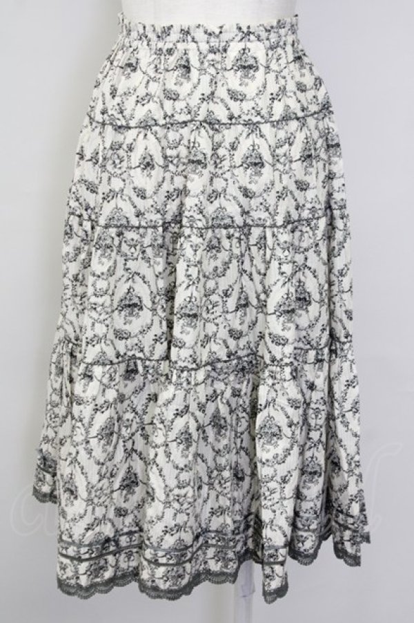 画像2: PINK HOUSE / 花籠フレームptスカート  グレー T-25-09-26-023-LO-SK-SA-ZT439 (2)