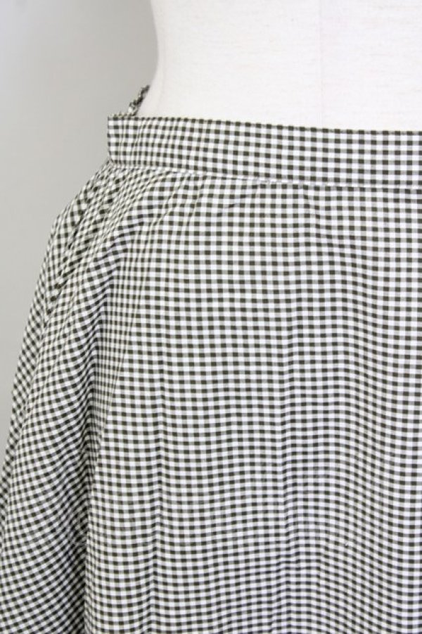 画像3: INGEBORG / 裾ピコフリルギンガムスカート M カーキ T-25-09-26-025-LO-PA-SA-ZT439 (3)