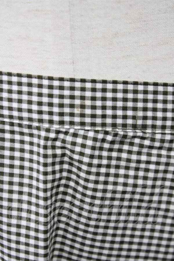 画像4: INGEBORG / 裾ピコフリルギンガムスカート M カーキ T-25-09-26-025-LO-PA-SA-ZT439 (4)