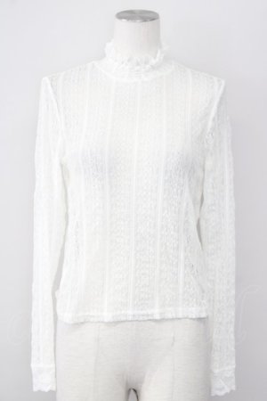 画像: axes femme POETIQUE / 縦柄レースプルオーバー M キナリ T-25-09-27-001-AX-TO-SA-ZI