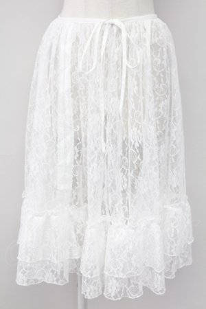 画像: axes femme kawaii / レースドロストオーバースカート  白 T-25-09-27-024-AX-SK-SA-ZI