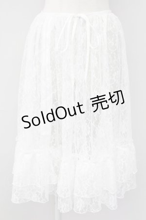 画像: axes femme kawaii / レースドロストオーバースカート  白 T-25-09-27-024-AX-SK-SA-ZI