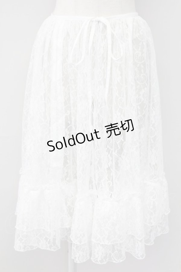 画像1: axes femme kawaii / レースドロストオーバースカート  白 T-25-09-27-024-AX-SK-SA-ZI (1)