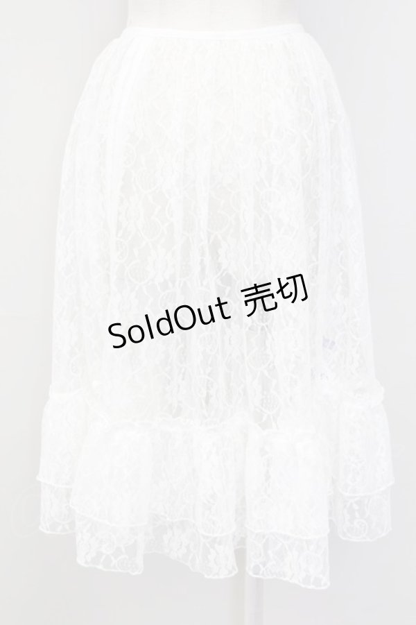画像2: axes femme kawaii / レースドロストオーバースカート  白 T-25-09-27-024-AX-SK-SA-ZI (2)