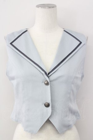画像: axes femme / クラシックショートベスト  サックス T-25-09-27-003-AX-TO-SA-ZI