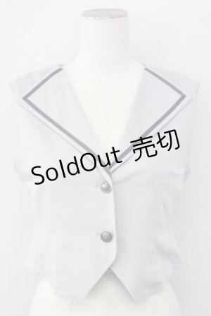 画像: axes femme / クラシックショートベスト  サックス T-25-09-27-003-AX-TO-SA-ZI