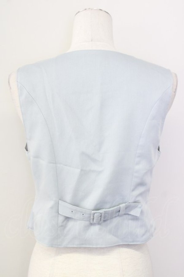 画像2: axes femme / クラシックショートベスト  サックス T-25-09-27-003-AX-TO-SA-ZI (2)