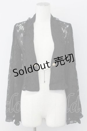 画像: axes femme / チェーン付き総レースボレロ  黒 T-25-09-27-010-AX-TO-SA-ZI