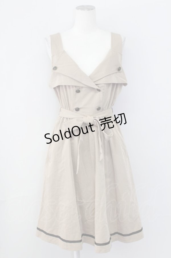 画像1: axes femme POETIQUE / トレンチデザインノースリOP  ベージュ T-25-09-27-011-AX-OP-SA-ZI (1)