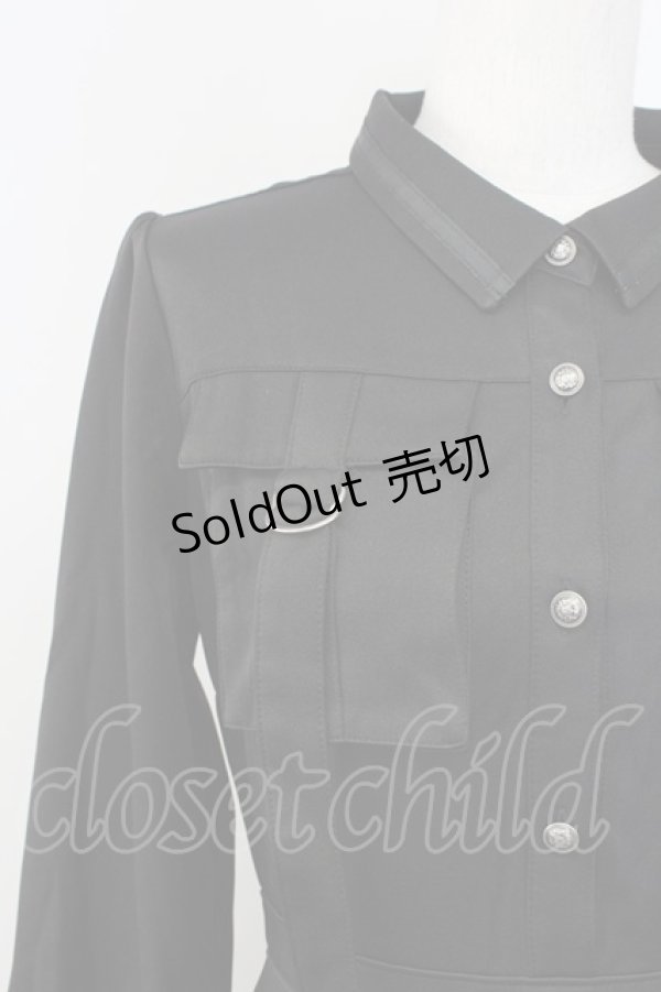 画像3: axes femme / カーゴポケットミリタリーワンピース  黒 T-25-09-27-012-AX-OP-SA-ZI (3)