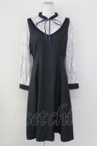 画像1: axes femme POETIQUE / レースデザインフレアワンピース  ネイビー T-25-09-27-013-AX-OP-SA-ZI (1)